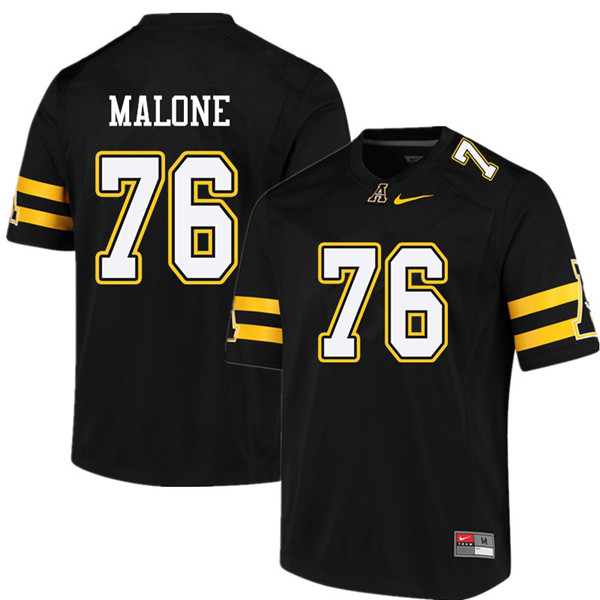 Men #76 Madison Malone Appalachian State Mountaineers College Football Jerseys Sale-Black
